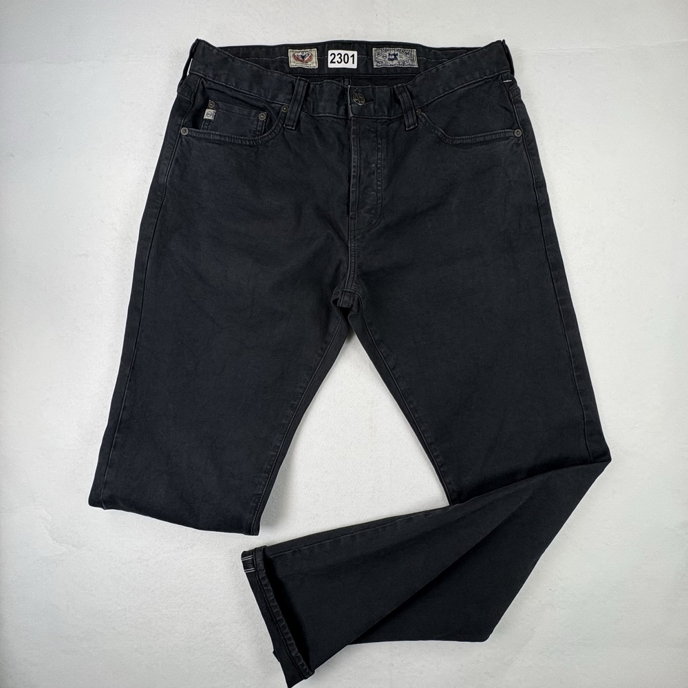 AG Tellis Selvage Jeans Mens 32x34 (Fits 32x33) Black Kurabo Japanese Denim USA